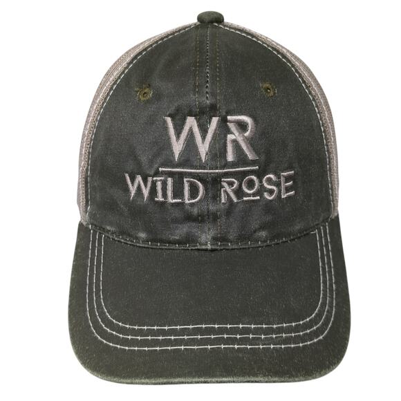 WR Wild Rose Strapback Trucker Hat Green One Size Mesh Back Outdoor Cap - Picture 1 of 10
